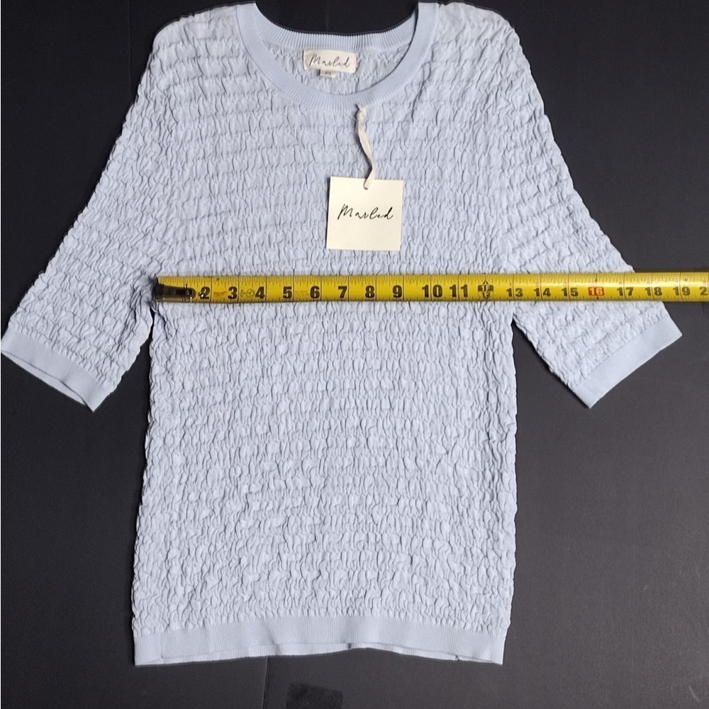 Marled Cloud Blue Knit Top size M brand new w tags - Picture 10 of 13